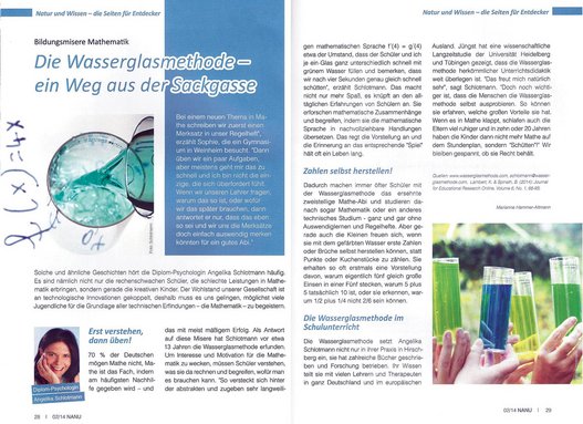 7 Uhr Artikel Deckblatt 2015 - Presse über Wasserglasmethode